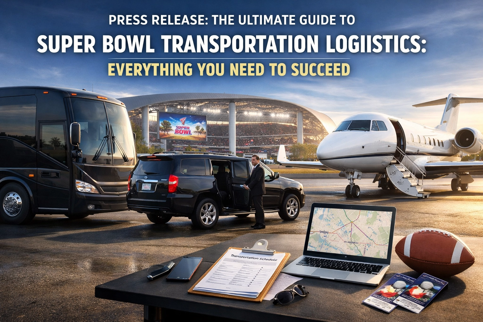 PRESS RELEASE: The Ultimate Guide to Super Bowl Transportation Logistics: Everything You Need to Succeed w10niobpisp
