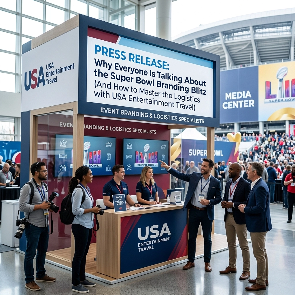 PRESS RELEASE: Why Everyone Is Talking About the Super Bowl Branding Blitz (And How to Master the Logistics with USA Entertainment Travel) tunke enqmg