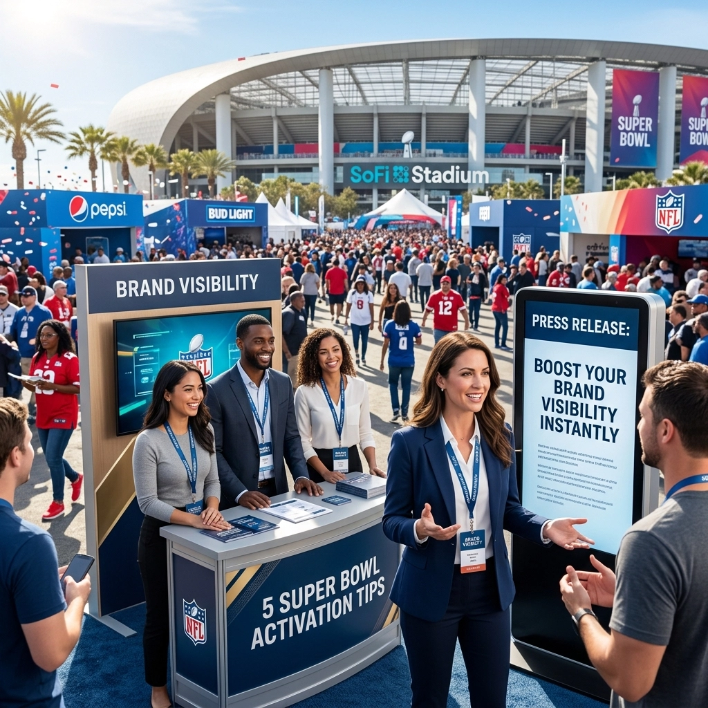 PRESS RELEASE: Boost Your Brand Visibility Instantly with These 5 Super Bowl Activation Tips iv9k mndom9